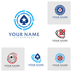 Wall Mural - Set of Tech Poker logo vector template, Creative Poker logo design concepts
