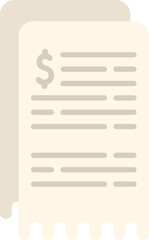 Poster - Bill paper icon flat vector. Finance payment. Money service isolated