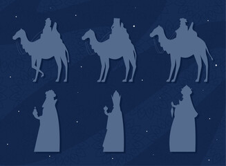 Wall Mural - wise men and camels icons