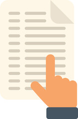 Poster - Read document icon flat vector. Online training. Home education isolated