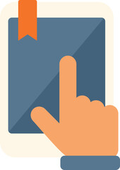 Poster - Touch online training icon flat vector. Web course. Home video isolated