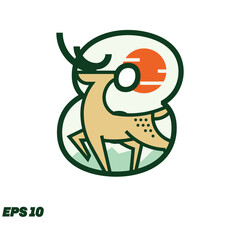 Sticker - Deer Or Hunting Numeric 8