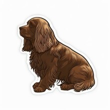  A Brown Dog Sticker Sitting On A White Background With A White Background And A White Background With A Brown Dog Sitting On It's Legs And Head To The Side Of The Dog.