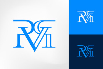 Wall Mural - RVR monogram with a classic, mature, yet sophisticated and modern serif font.