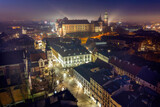 Fototapeta Miasto - Widok na Zamek Królewski na Wawelu z drona