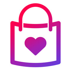 Sticker - Shopping bag logo with heart