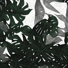 Poster - Tropical tile. Generative AI