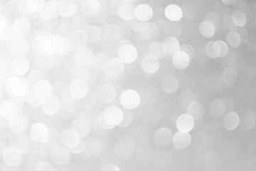 Wall Mural - Silver background Abstract Bokeh Christmas.	
