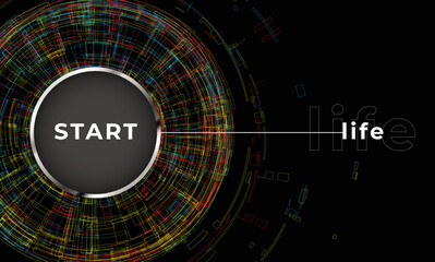 Wall Mural - Start to new life - Background Abstract design circuit elements technology. Abstract futuristic background, Abstract art wallpaper. Vector illustration.