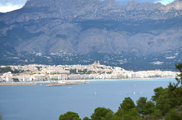 Wall Mural - Mediterranean sea in Alicante coast, Spain, between the towns of Albir and Calpe in a sunny day.