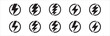 Electric power icon. Thunder bolt lightning icons set. Flash lightning sign vector collection. Various vector stock symbol illustration of thunderbolt electric flashes for energy powers and more
