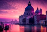 Fototapeta Londyn - purple sunset in venice