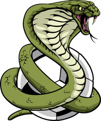 Sticker - Cobra Snake Soccer Football Animal Team Mascot