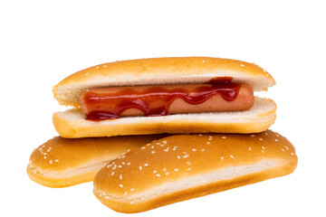 Wall Mural - hot dog bun isolated