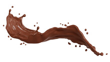 Chocolate Isolated Splashes Wave. 3D Render Illustration