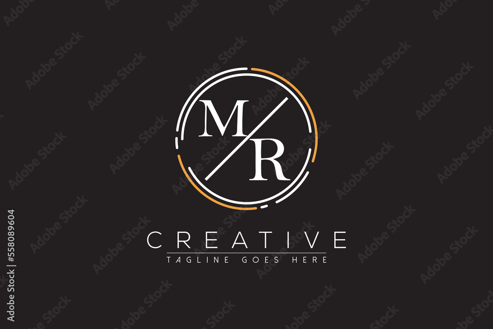 letter mr elegant and luxury Initial with circle frame minimal monogram ...