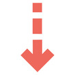 down dash red arrow icon