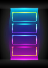 Wall Mural - Abstract Colorful Neon Frames Set