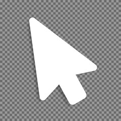 Wall Mural - a white computer mouse pointer icon with a shadow on a transparent background. vector illustration.