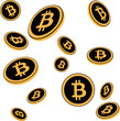 floating and raining bitcoin transparent vector future of money