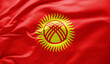 Waving national flag of Kyrgyzstan