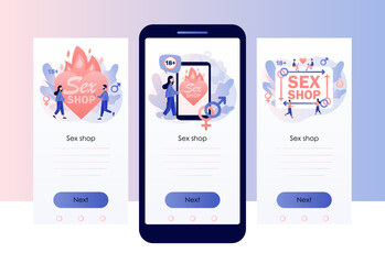 Wall Mural - online sex shop. female and male sex symbol. adult store. erotic concept. screen template for mobile