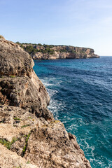 Wall Mural - Beaches, cliffs and coves in the Mediterranean Sea on the island of Mallorca Spain. Palma de Mallorca.