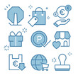 © 9bdesign - Shopping Icon Set Sale, points, rewards and stamps Euro