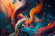 trendy abstract colorful fluid waves background