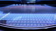 Macro Shot of a Silicon Wafer during Semiconductor and Computer Chip Manufacturing at Fab or Foundry. Semicondutor Wafer Texture.