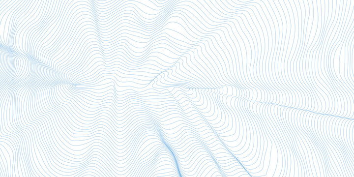 Fototapete - background with abstract blue colored vector wave lines pattern - design element	