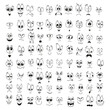 © 4zevar - Cartoon faces or emoticon doodle. Vector illustration icons set