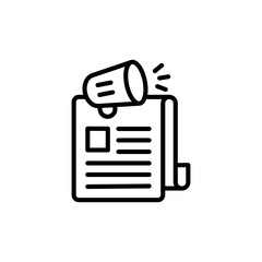 Wall Mural - Press Release icon in vector. Logotype