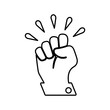 © Dhiman - Extremism, hand, putsch line icon. Outline vector.