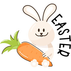 Sticker - Take a look at flat design of easter greeting card 