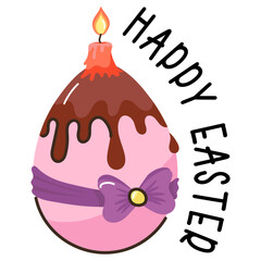 Sticker - Take a look at flat design of easter greeting card 