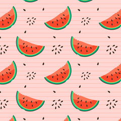 Canvas Print - A captivating flat design of watermelon pattern 