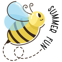 Poster - A cute flat sticker of bee 