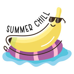 Sticker - Healthy diet, editable flat sticker of banana 