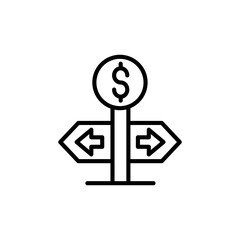 Wall Mural - Money Decision icon in vector. Logotype