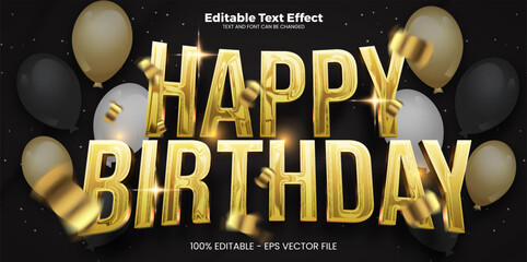 Wall Mural - Happy Birthday editable text effect in modern trend style