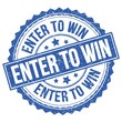 ENTER TO WIN text on blue round stamp sign