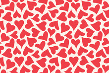 Seamless Love, Valentine's Day Pattern With Hearts- Vector Illustration