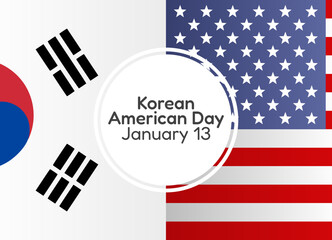 vector graphic of korean american day good for korean american day celebration. flat design. flyer design.flat illustration.