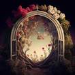 Generative AI: enchanted fairy tale arch with flowers