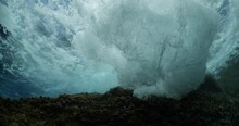 Choppy Water Wavy Sea Underwater Wave Hit On Rocks And Makes Foam On The Surface Of The Sea Ocean Scenery Backgrounds
