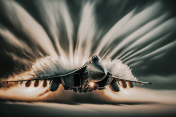 Military jet aircraft exceeding the speed of sound, Generative AI