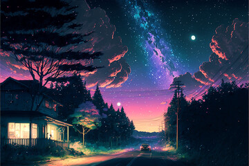 Wall Mural - fairy tale sunset