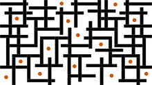Abstract Pattern With Maze And Orange Dots