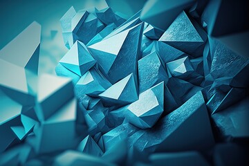 Wall Mural - Geometric blue ice texture background